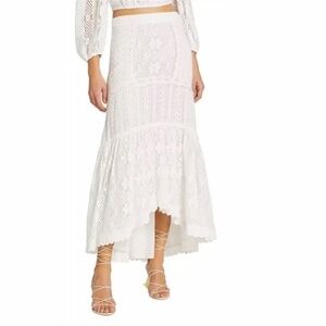 LoveShackFancy Sisto Hi-Low Maxi Lace Skirt New With Tags US6